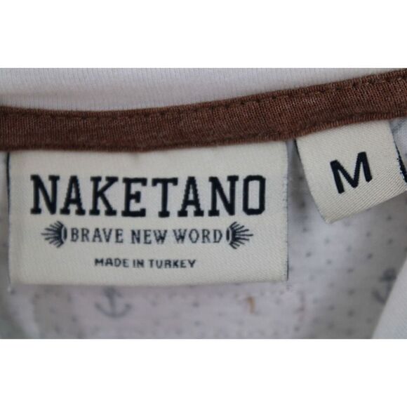 Naketano Brave New Word Cowl Hoodie Size M Anchors PATTERN NAUTICAL - Picture 6 of 7